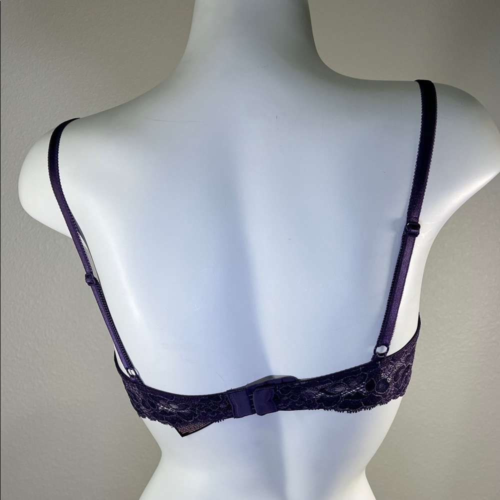 Victoria's Secret Deep Purple Dream Angels Lace / Lined Demi Underwire Bra 34C - Picture 4 of 10